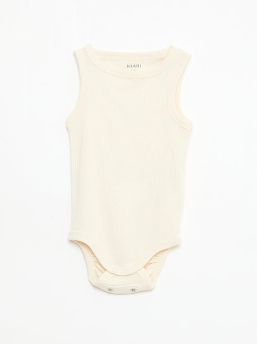 Setje met 3 effen meegroeirompertjes met schouderbandjes - Kiabi