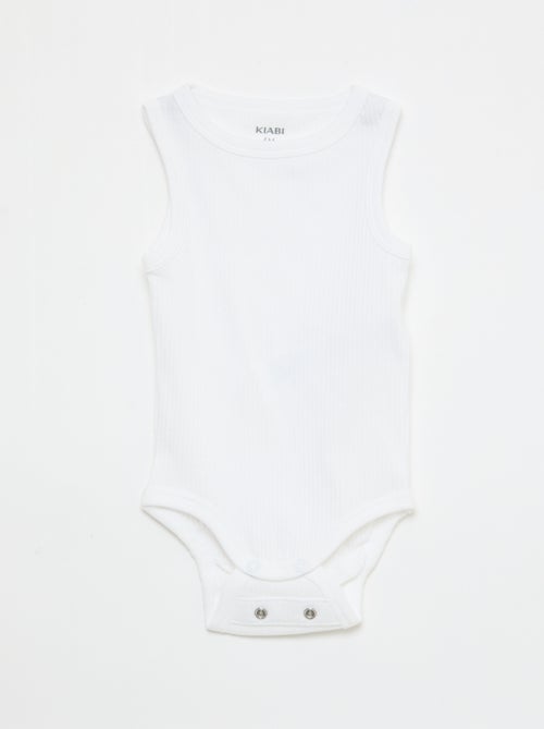 Setje met 3 effen meegroeirompertjes met schouderbandjes - Kiabi