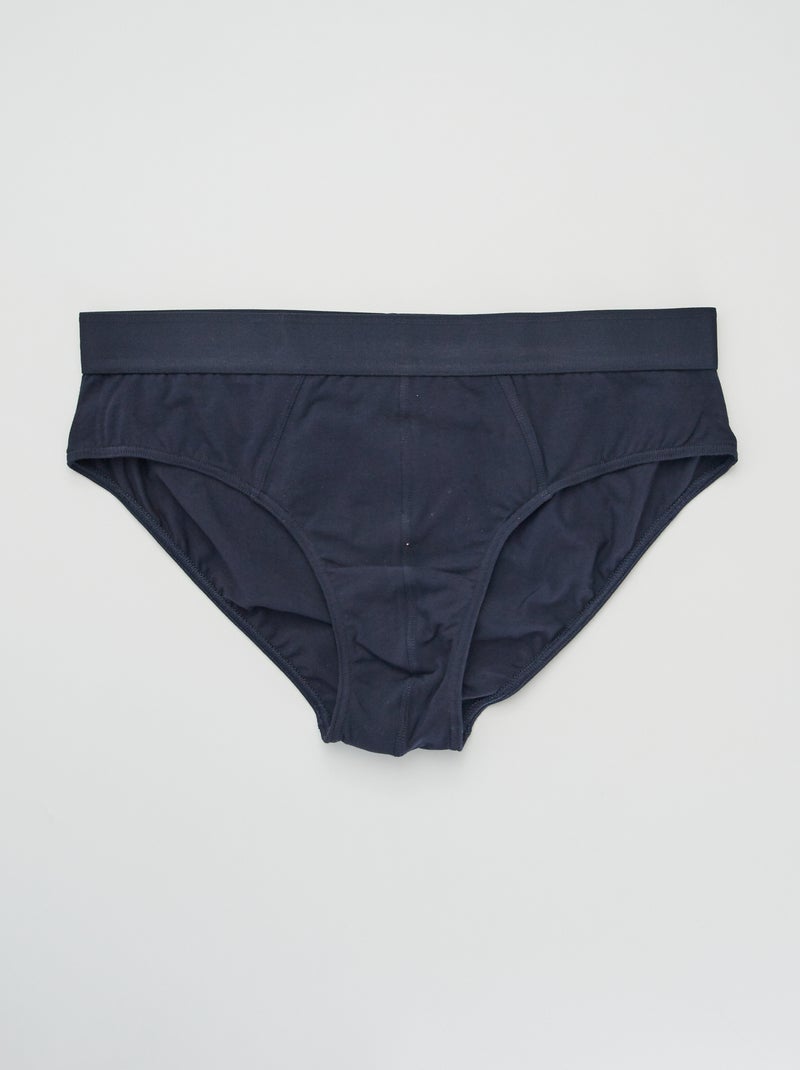 Setje met 3 effen slips BLAUW - Kiabi