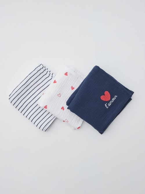 Setje met 3 hydrofiele doeken - Kiabi