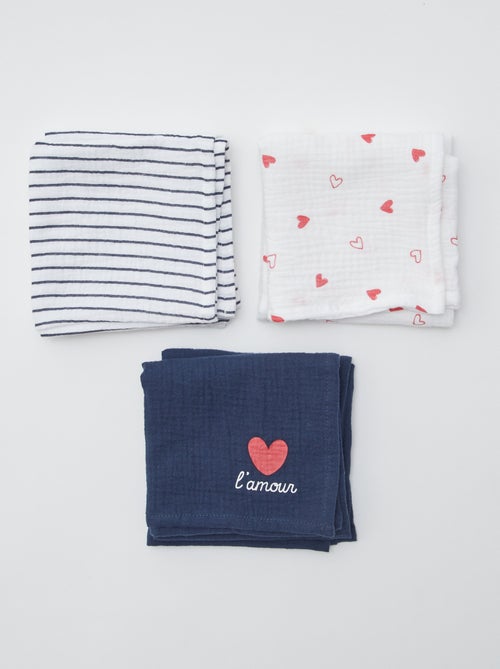 Setje met 3 hydrofiele doeken - Kiabi