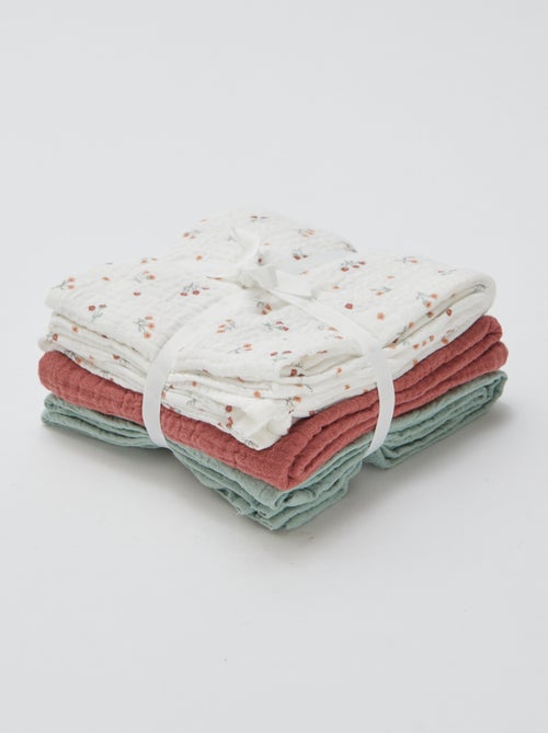 Setje met 3 hydrofiele doeken - Kiabi