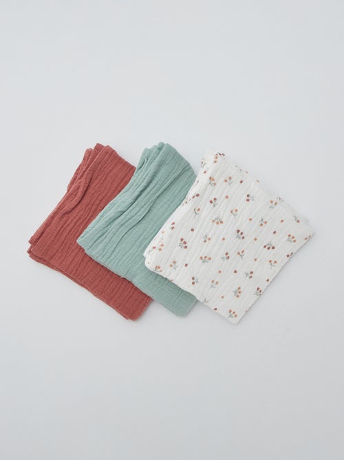 Setje met 3 hydrofiele doeken - Kiabi