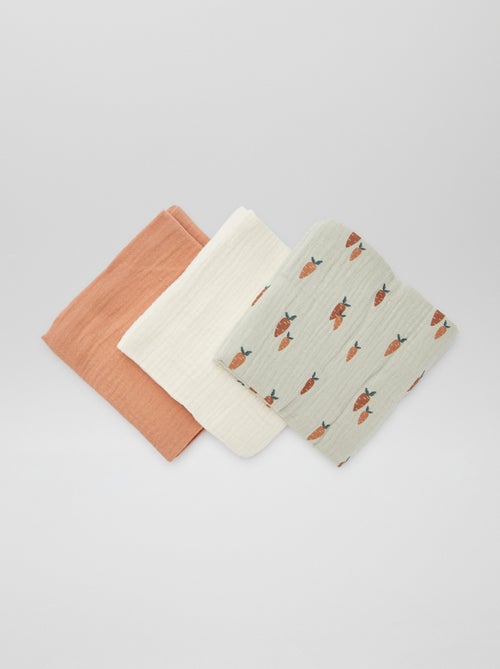 Setje met 3 hydrofiele doeken - Kiabi