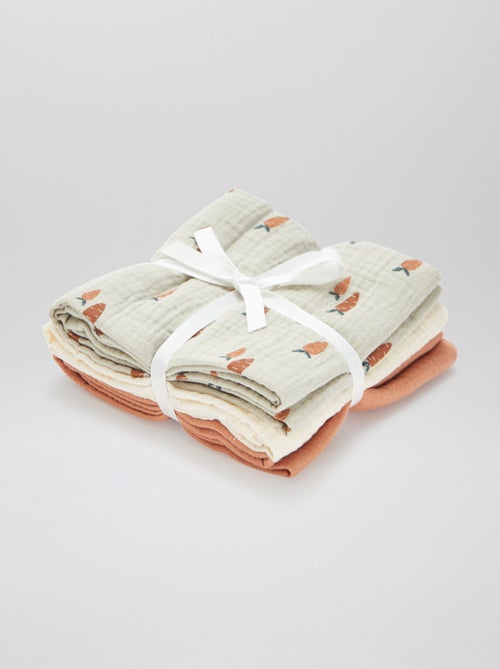 Setje met 3 hydrofiele doeken - Kiabi