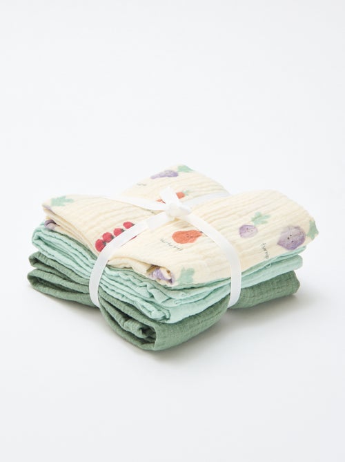 Setje met 3 hydrofiele doeken - Kiabi