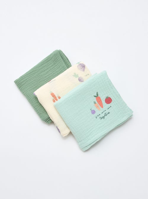 Setje met 3 hydrofiele doeken - Kiabi