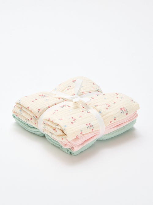 Setje met 3 hydrofiele doeken - Kiabi