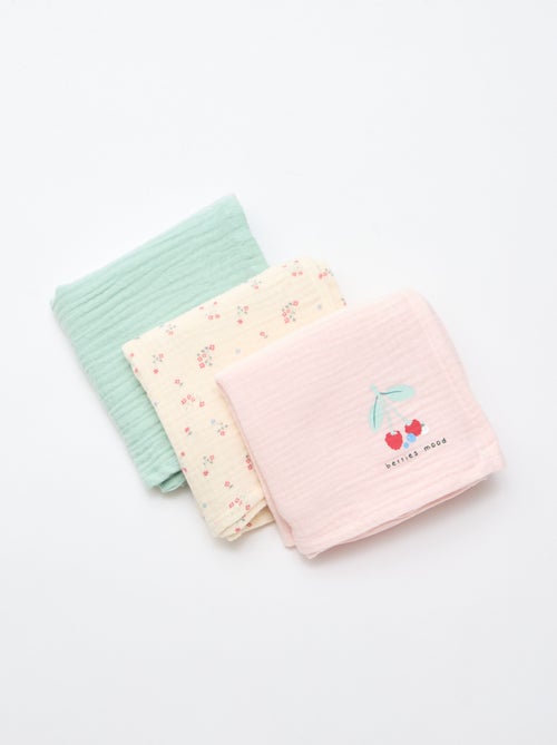 Setje met 3 hydrofiele doeken - Kiabi