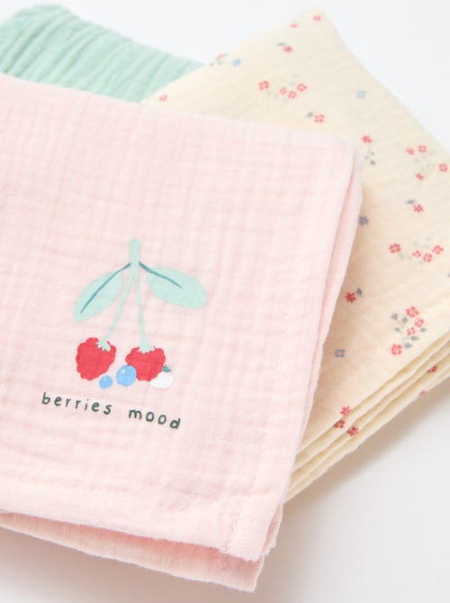 Setje met 3 hydrofiele doeken - Kiabi