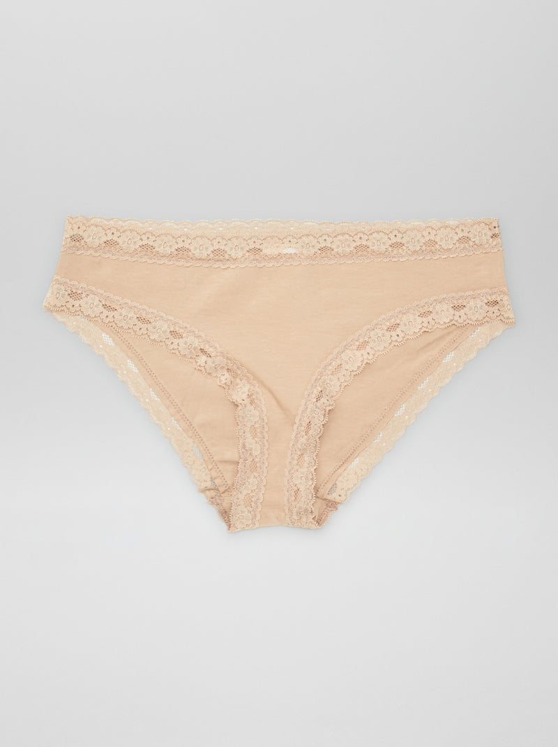 Setje met 3 kanten slips BIEGE - Kiabi