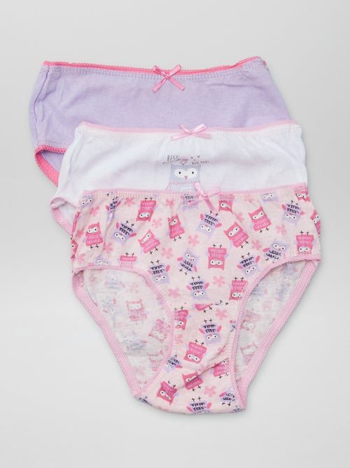 Setje met 3 katoenen onderbroekjes met print - Kiabi