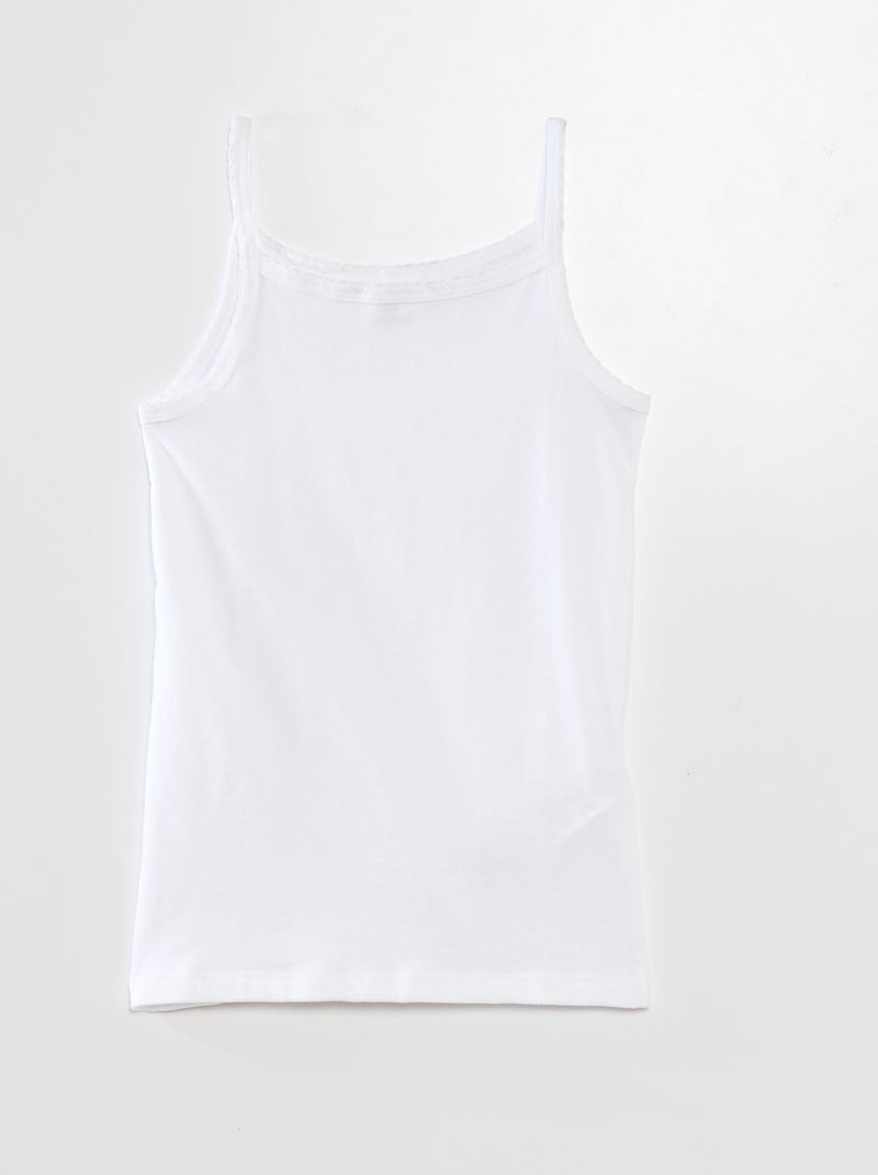 Setje met 3 katoenen singlets WIT - Kiabi
