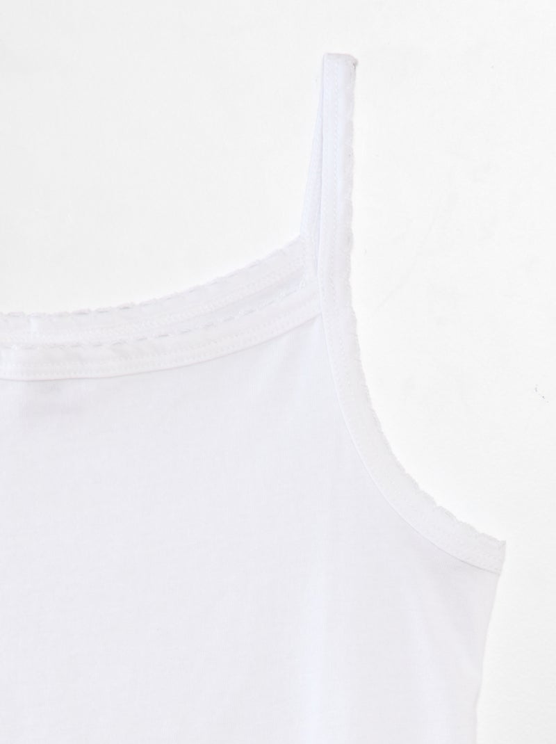 Setje met 3 katoenen singlets WIT - Kiabi