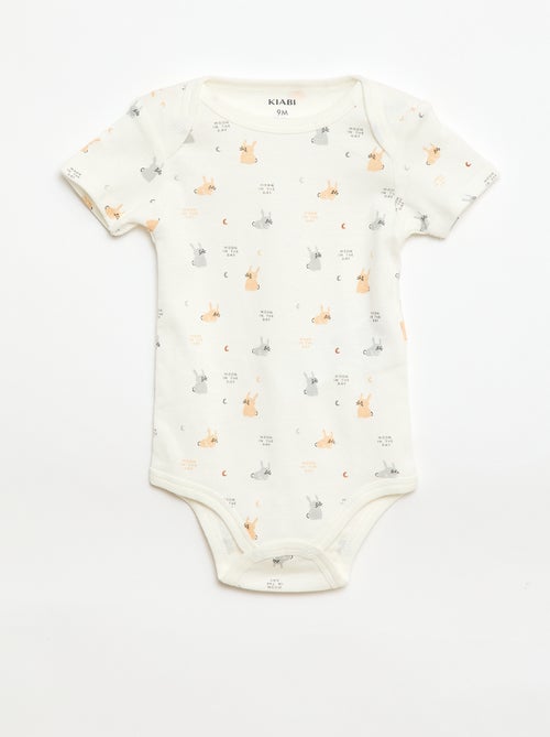 Setje met 3 katoenenbody's met print - Kiabi