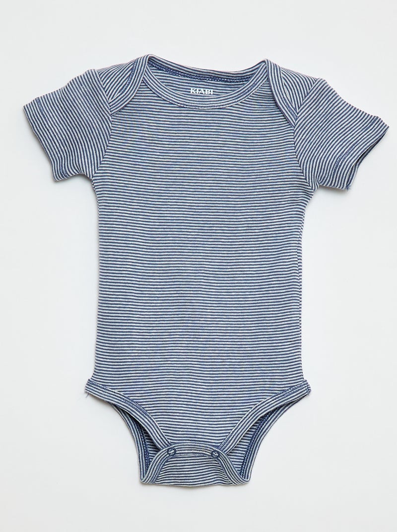 Setje met 3 katoenenbody's met print Blauw - Kiabi