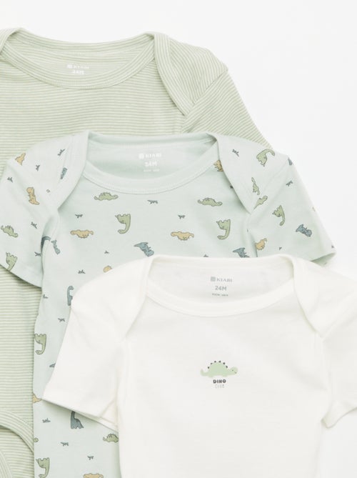 Setje met 3 katoenenbody's met print - Kiabi
