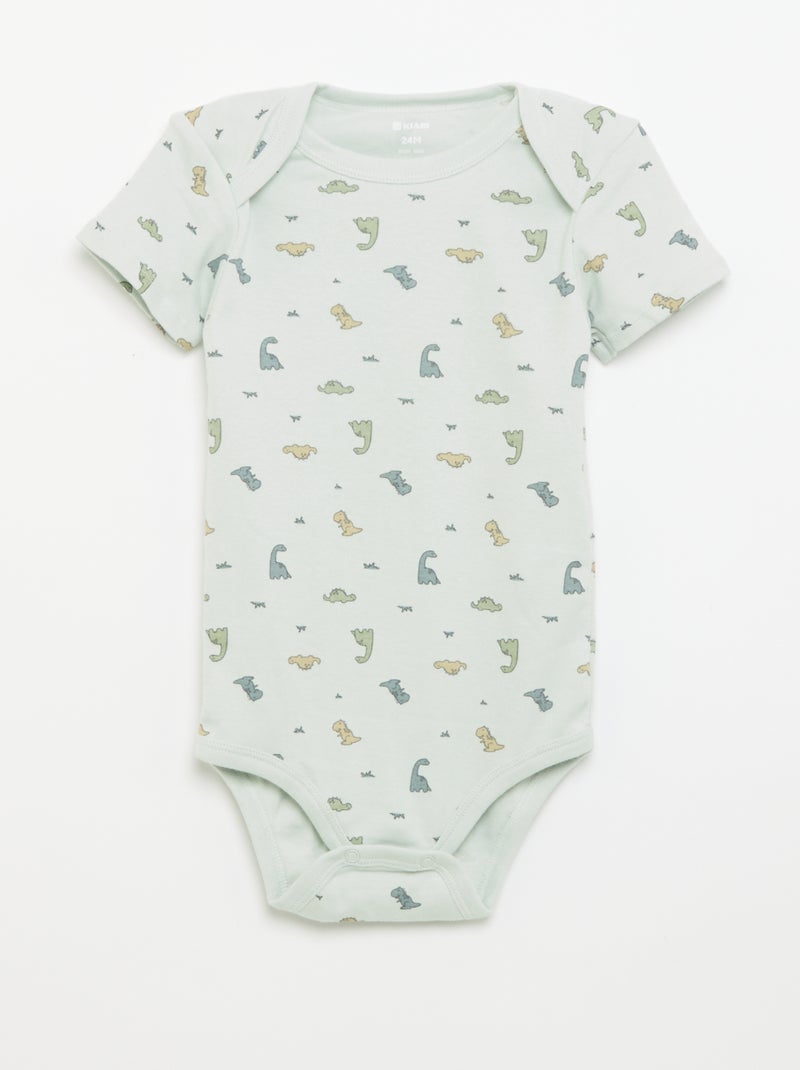 Setje met 3 katoenenbody's met print Blauw - Kiabi