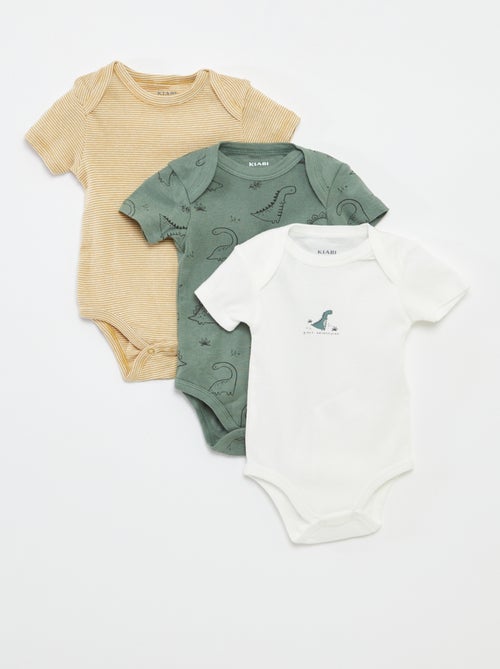 Setje met 3 katoenenbody's met print - Kiabi