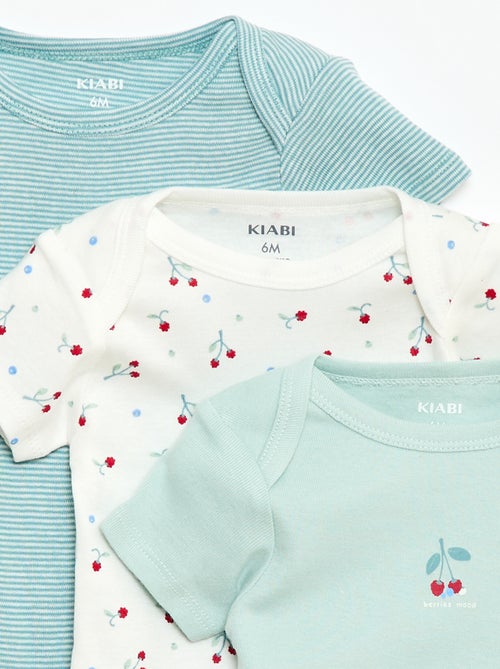 Setje met 3 katoenenbody's met print - Kiabi