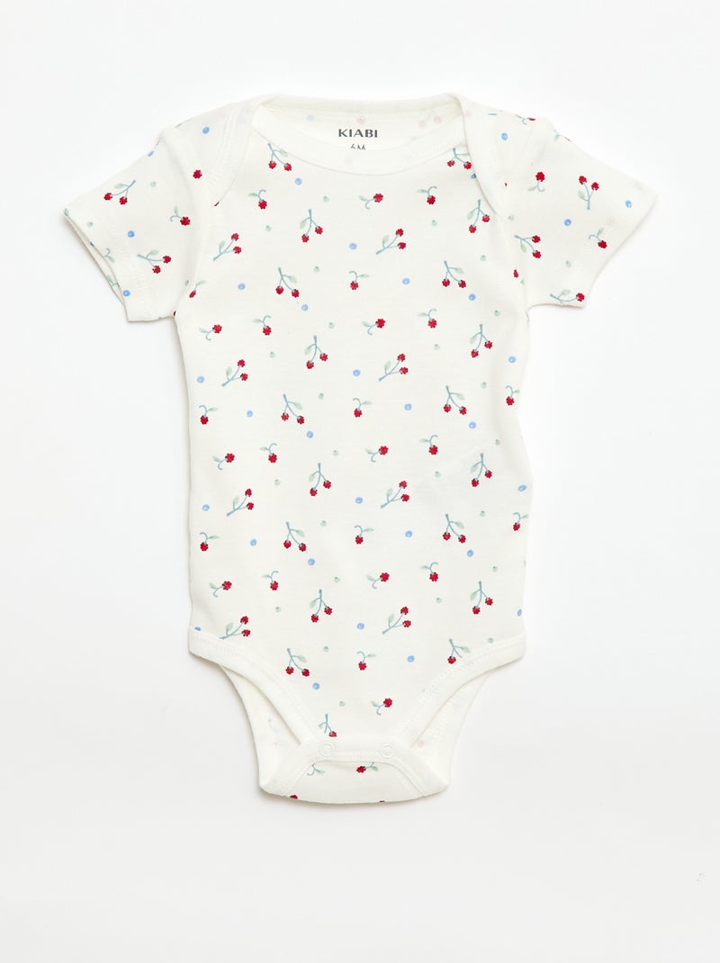 Setje met 3 katoenenbody's met print Groen - Kiabi
