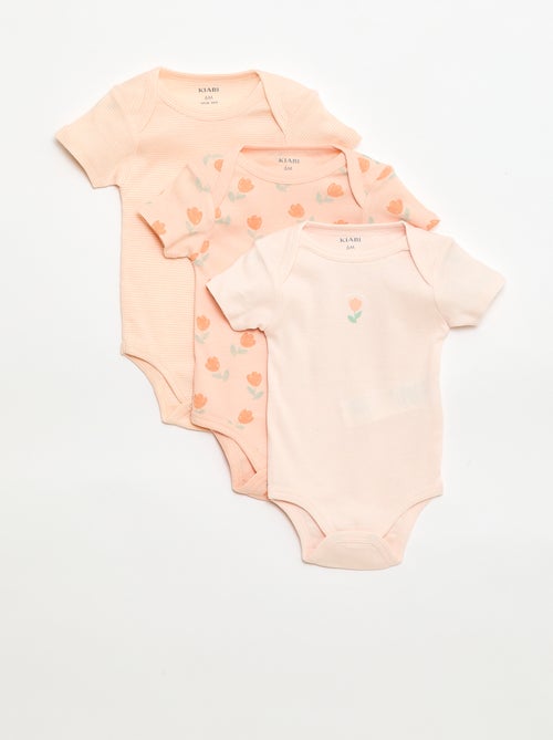 Setje met 3 katoenenbody's met print - Kiabi