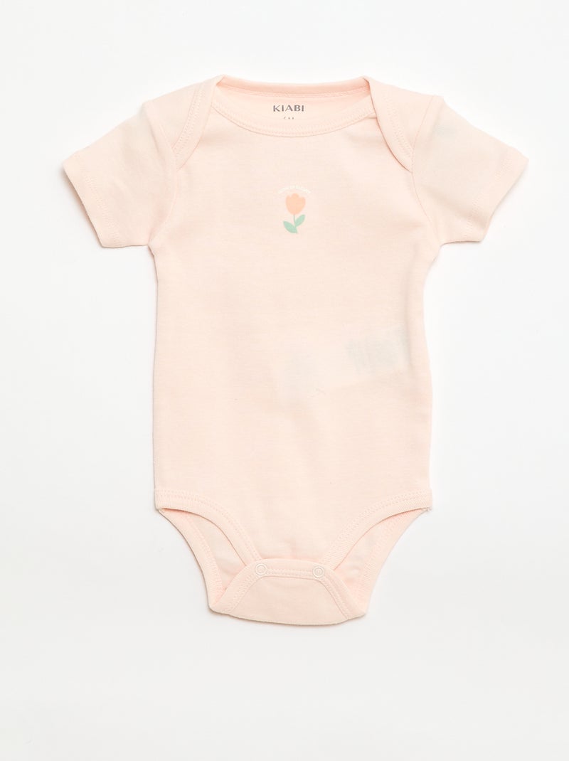 Setje met 3 katoenenbody's met print Oranje - Kiabi