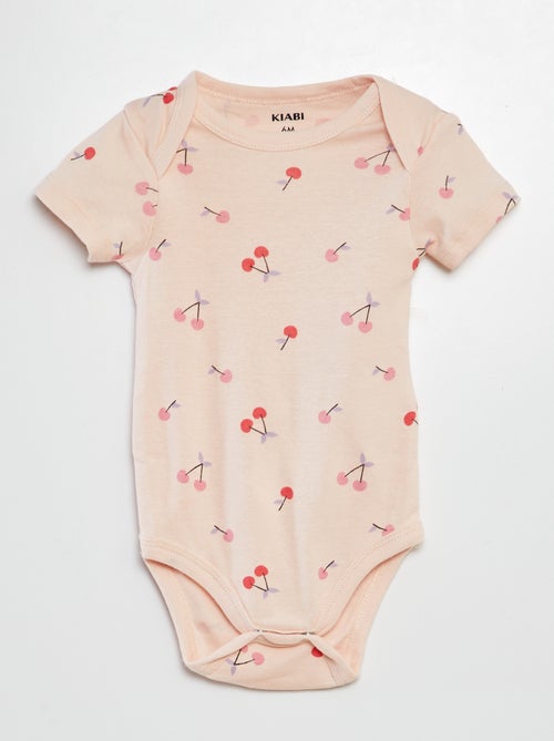 Setje met 3 katoenenbody's met print - Kiabi