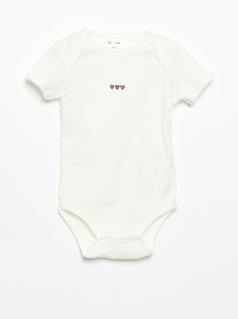 Setje met 3 katoenenbody's met print Rose - Kiabi