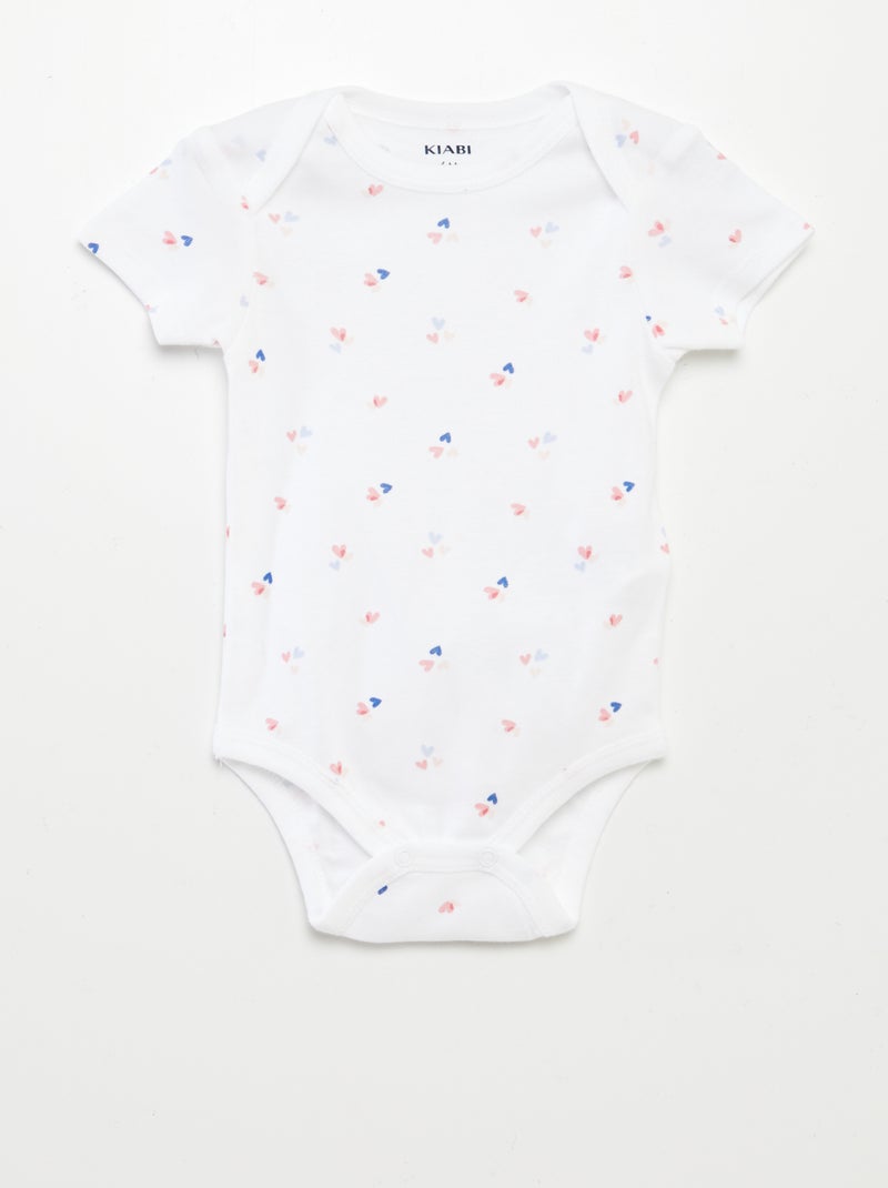 Setje met 3 katoenenbody's met print WIT - Kiabi