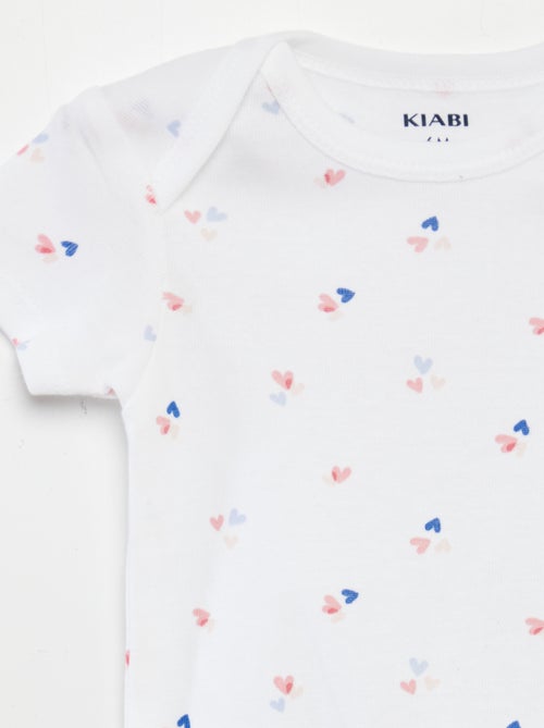 Setje met 3 katoenenbody's met print - Kiabi