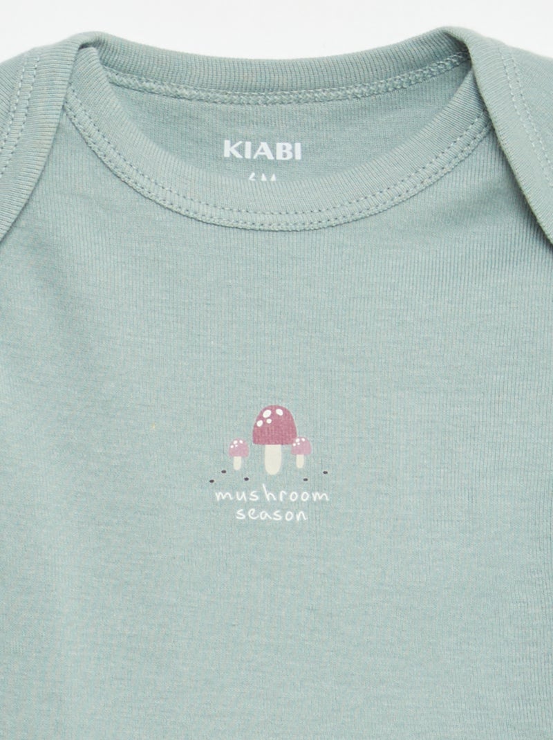 Setje met 3 katoenenbody's met print Wit - Kiabi