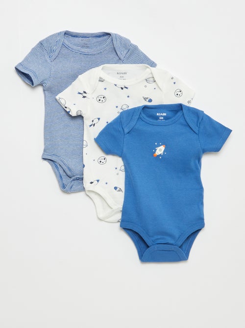 Setje met 3 katoenenbody's met print - Kiabi
