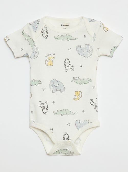 Setje met 3 katoenenbody's met print - Kiabi