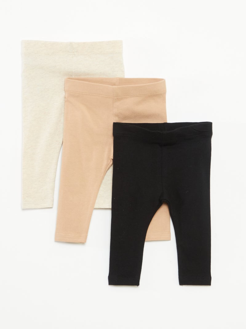 Setje met 3 lange leggings Bruin - Kiabi