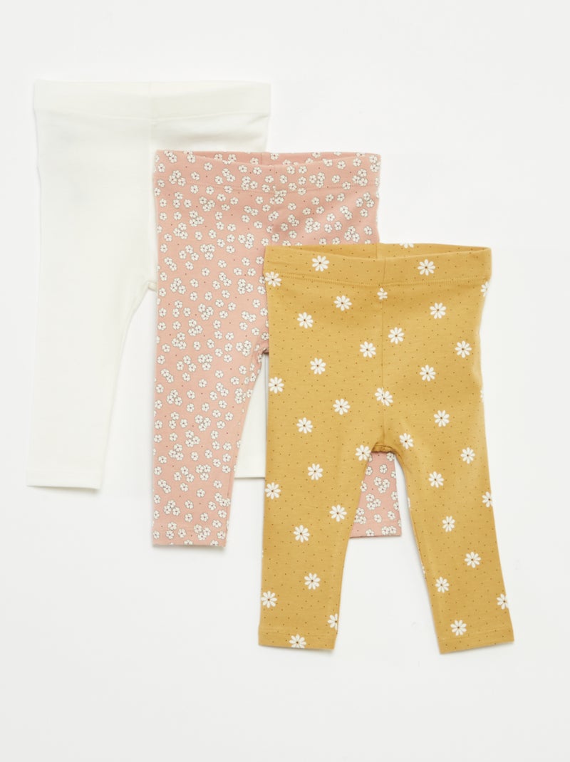 Setje met 3 lange leggings Geel - Kiabi