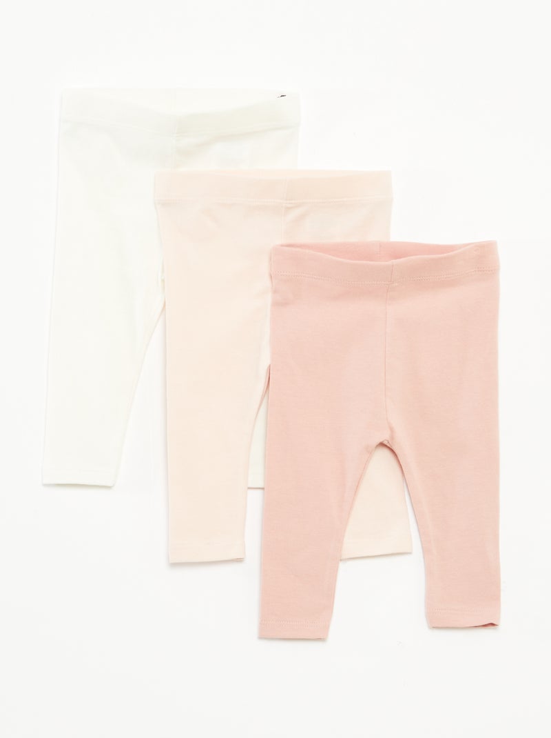 Setje met 3 lange leggings Rose - Kiabi