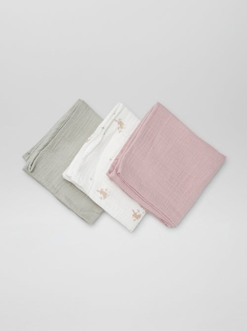 Setje met 3 luierdoeken met print - Kiabi