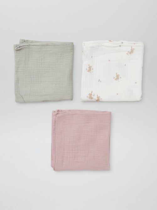 Setje met 3 luierdoeken met print - Kiabi