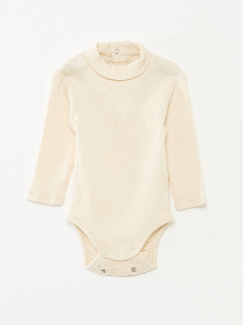 Setje met 3 meegroeirompertjes van pointelletricot Biege - Kiabi