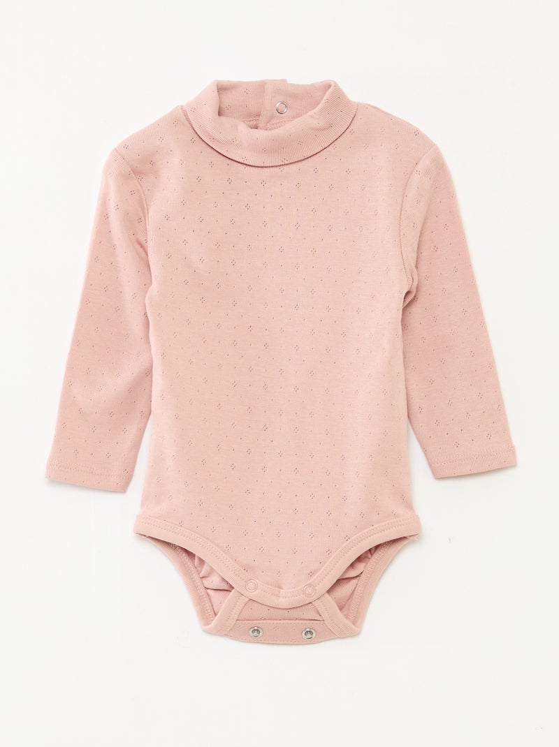 Setje met 3 meegroeirompertjes van pointelletricot Paars - Kiabi