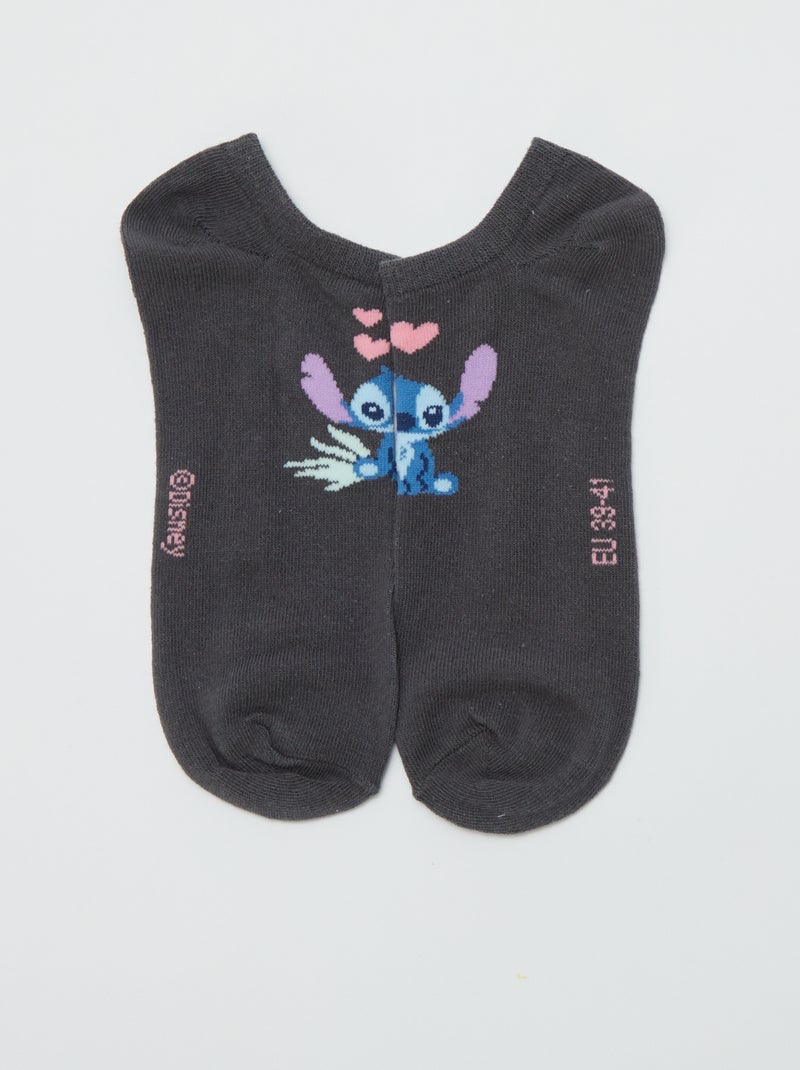 Setje met 3 paar enkelsokjes 'Stitch' BLAUW - Kiabi