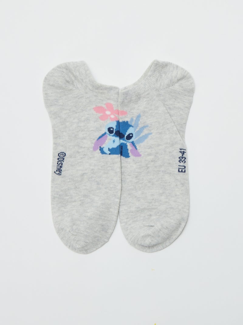 Setje met 3 paar enkelsokjes 'Stitch' BLAUW - Kiabi