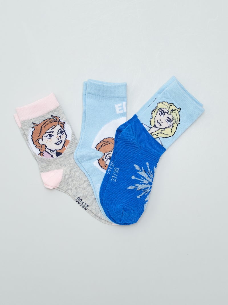 Setje met 3 paar halfhoge sokken 'Frozen' BLAUW - Kiabi