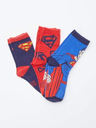 Setje met 3 paar halfhoge sokken 'Superman'