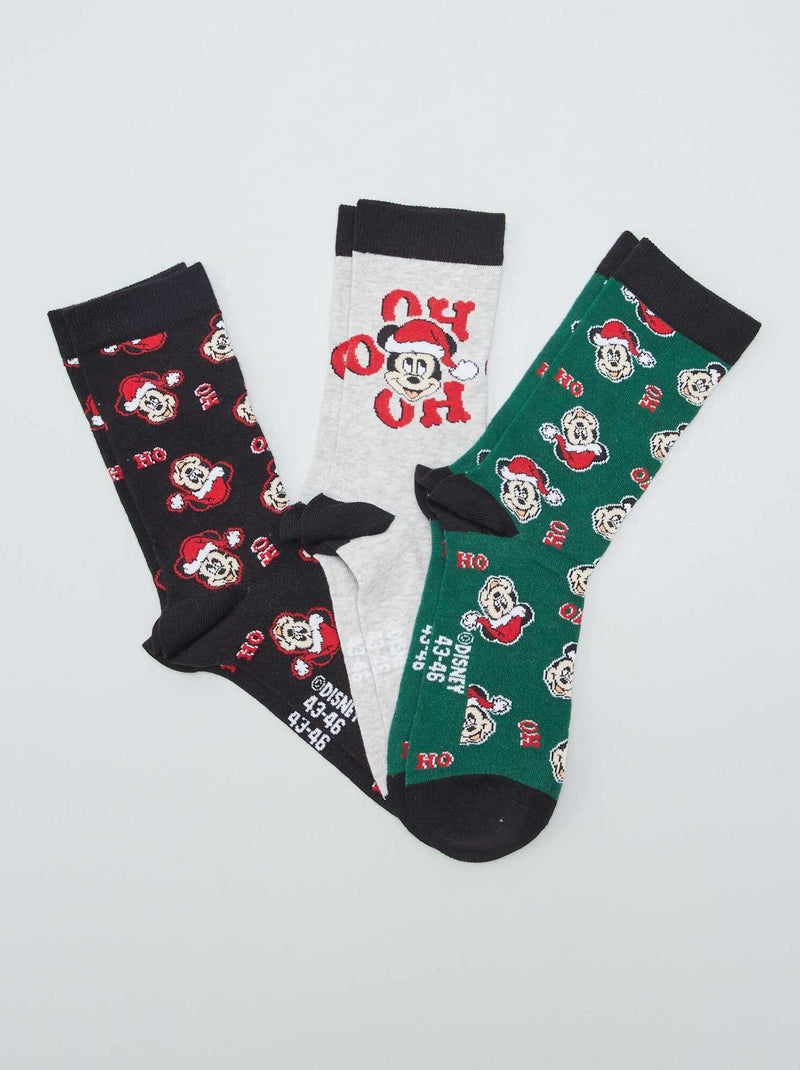 Setje met 3 paar kerstsokken 'Mickey' ROOD - Kiabi