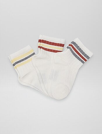 Setje met 3 paar sokken met contrasterende strepen - Kiabi