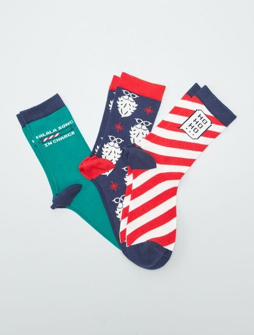 Setje met 3 paar sokken met kerstmotief - Kiabi