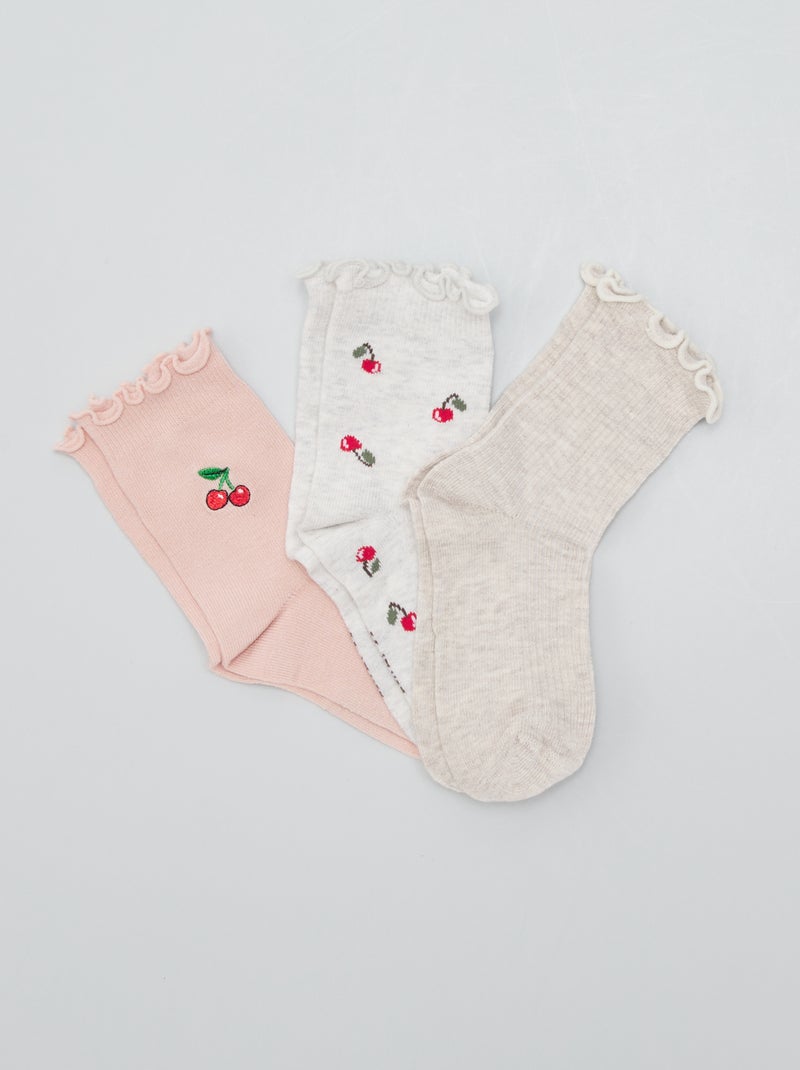 Setje met 3 paar sokken met print ROSE - Kiabi