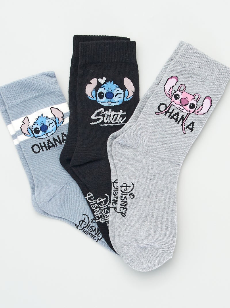 Setje met 3 paar sokken met 'Stitch'-print ZWART - Kiabi